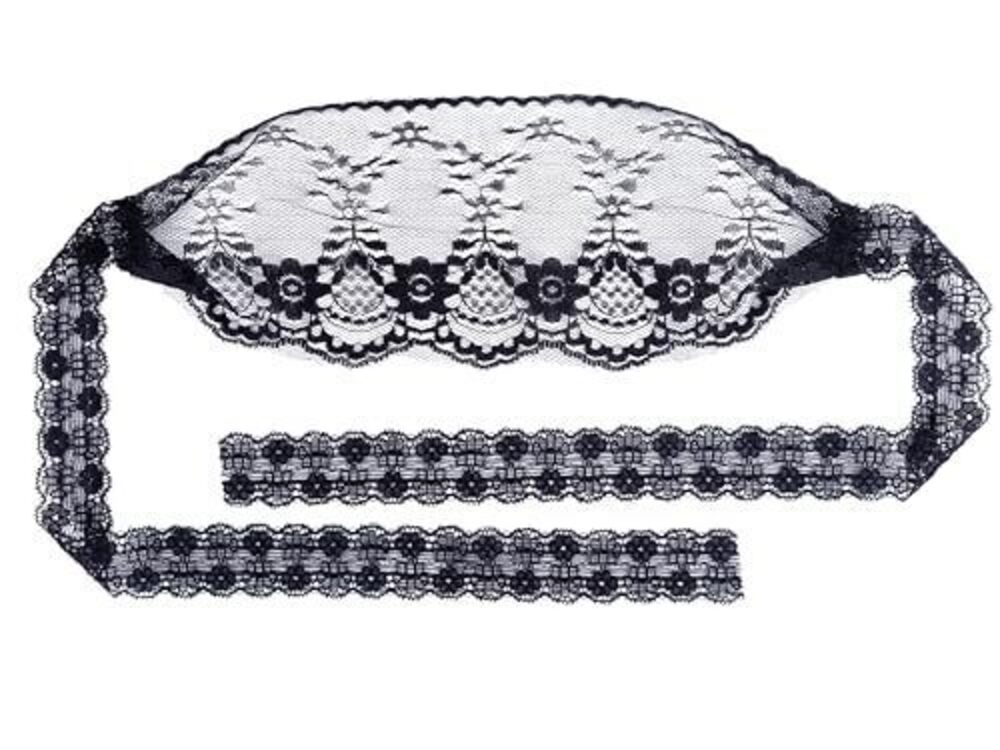 4707 Mysterious Black Lace Masks Lace Blindfold Eye Mask Willow Eyebrows